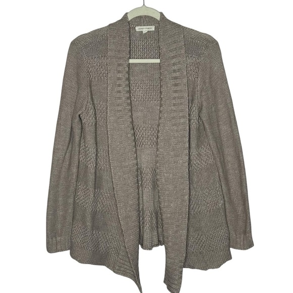 Honey Punch Taupe Blush Knit Open Front Cardigan - Picture 1 of 13